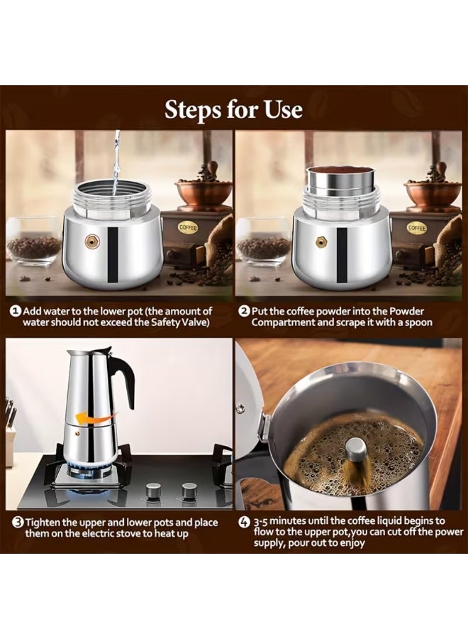 AMM 9 Cups Stovetop Espresso Maker, Moka Pot - Image 3